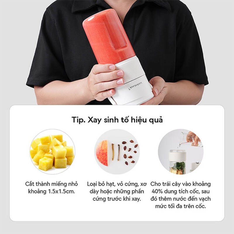 Máy xay sinh tố cầm tay LocknLock dung tích 475ml - Màu ngà - EJJ346IVY, , large image number null